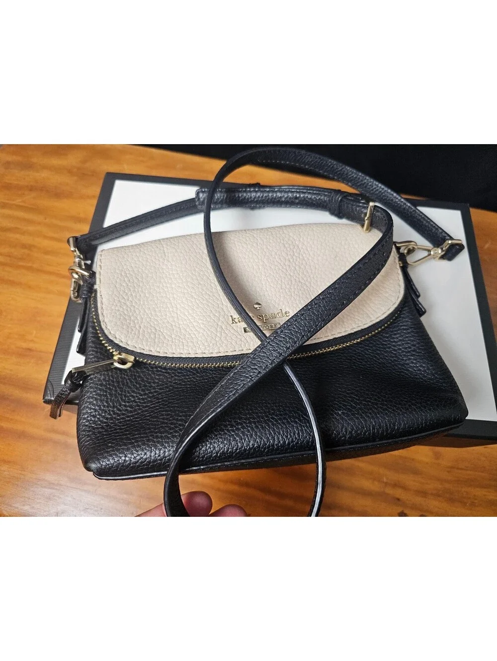 Kate Spade Purse Pink & Black Women Small  Leather Crossbody